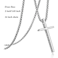 Miniatyrbild 2 av 4: Korshalsband för män, Filipperna 4:13 Christian Cross Halsband i rostfritt stål för män Pojkar