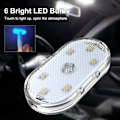 Pikkukuva 2 / 4: 4 kpl Auton LED-valot Sisätiloihin Langattomat, 7 Väriä Auton Sisävalot, Kannettava USB-Latautuva Auton Sisätila LED-Yövalo