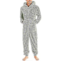 Miniatyrbild 1 av 4: Mäns One-Piece Flanell Pyjamas Fuzzy Fleece Flanell Onesies Sovkläder Lätt Plus Storlek Varm Vinter Jumpsuit Pjs11 Grey L