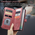 Miniatyrbild 5 av 5: For Caseme Samsung Note10 Plus 4G/5G C30-serien Nytt blixtlåsfodral i läder Red Samsung Galaxy Note 10 Plus 5G
