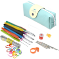 Pikkukuva 6 / 6: 41 pakkauksen set, neuletarviketyökalut case, alumiinineuleneula, ergonomiset pehmeät kahvat, 2,0–8,0 mm