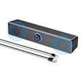 Miniatyrbillede 1 af 5: Bluetooth-computerhøjttalere med knapvolumenkontrol og 3,5 mm Aux-indgang, bærbar Soundbar-højttaler til pc bærbar Black