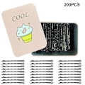 Miniatyrbild 1 av 4: 200 st Clip Mini Portable Med Box Styling Tool För Kvinnor Flickor Metall Bobby Pin