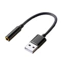 USB Lydadapter, USB til 3,5 mm lydjackadapter, USB eksternt lydkort lydadapter med 3,5 mm hodetelefonkontakt og