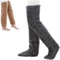 Miniatyrbillede 2 af 5: Teddy Legs Lange Strømper - Teddy Legs Strømper, Over Knæ Høj Fuzzy Leg Warmer Strømper Sjove Fuzzy Lange Vinter Strømper Dark Gray