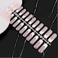 Miniatyrbilde 5 av 5: 24 stk./pose Franske Løsnegler Frostet Press-on Fake Negltupper Full Dekning Kunstige Fingernegler Ballett Avtakbar CFX-MP02M