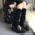 Miniatyrbilde 1 av 3: Punk Leg Warmers Lår Kalv Strømper Leg Warmers Lår Strømper Varme Vinter Kvinners Strømper Fluffy Leg Warmers black