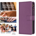 Miniatyrbild 4 av 5: För Samsung A34 5G Enfärgad Blixtlåsväska Case Bf19 Modell Mörklila Dark purple Style D Samsung Galaxy A34 5G