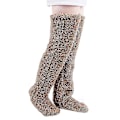 Miniatyrbilde 4 av 5: Over Knee High Fuzzy Long Socks Plush Slipper Stockings Leg Warmers Winter Home Sleeping Socks - S Brown