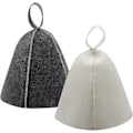 Miniatyrbild 1 av 5: Bastuhatt, 2 st Filtbastuhatt, bastuhatt för män och kvinnor, Cap Filtmössa Cap Cap för bastubad Gray and White