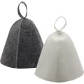 Miniatyrbilde 1 av 5: Badstuehatt, 2stk Filt badstuehatt, badstuehatt for menn og damer, badstuetilbehør Filthette Badstuhette Dusjhette for badstuebad Gray and White