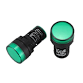 Miniatyrbillede 3 af 5: Sourcingmap 2 stk Ac220v Grøn Led Power Indikator Pilot Signal Lys Lampe 22mm Dia