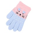 Miniatyrbilde 1 av 5: Stretchy Cartoon Strikkede Hansker Full Finger Hansker Søte Kattunge Hansker For Barn Light blue