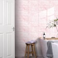 Miniatyrbild 3 av 5: Självhäftande rektangel (rosa, 16 delar) dekorativa plattor för badrum