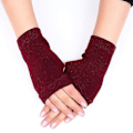 Miniatyrbillede 1 af 5: Par Vinterhandsker Dame Fingerløse Handsker Uden Fingre Kvinder Cashmere Varme Vinterhandsker Hånd Håndled Varmer Luffer Wine red free size