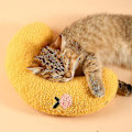 Miniatyrbild 2 av 3: Mjuk hundsäng lugnande kuddar husdjur nackkudde för valp ultra mjuk fluffig husdjur lugnande leksak halv munk cuddler Yellow