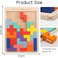 Miniatyrbild 7 av 7: Montessori-leksaker för barn 3 4 5 6 år, transparent hjärngåta pussel leksak intelligens färgglada block, geometrisk pedagogiskt spel present till barn Wooden puzzle