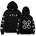 Miniatyrbillede 1 af 5: Sam & Colby Efterårs Hættetrøje Sort Løstsiddende Harajuku Hættetrøje Til Mænd SNNGV black XXXXL