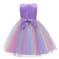 Miniatyrbild 2 av 5: Flickor Paljettklänning Regnbåge Tutu Födelsedagsfest Prinsessklänning Pageant Klänning Blomsterklänning Purple 160cm(9-10T)