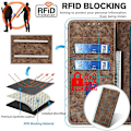 Pikkukuva 5 / 5: Realme 12+ 5G:lle nahkainen, iskunkestävä kääntökuori RFID-suojauksella ja lompakolla Brown