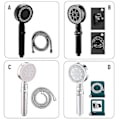 Miniatyrbilde 5 av 5: Multifunksjonelt høytrykksdusjhode med 5 moduser, håndholdt høytrykksdusjhode med av/på-bryter U Silver With Base