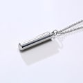 Miniatyrbilde 4 av 4: 2024 Rustfritt Stål Sylinder Kremasjonsurne Anheng Halskjede for Menn Minnesmerke Keepsake Smykker
