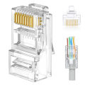 Pikkukuva 3 / 5: 100 kpl Cat6 / Cat5e Rj45 läpivientiliitinpaketti puristustyökalulla As Shown