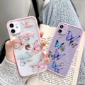 Miniatyrbild 4 av 5: iPhone 11 Fjärilsfodral, Shinymore Söt Fjäril Glitter Stötsäker Mjuk Silikon Transparent Tjej Kvinna Omslag Fodral för iPhone 11 Rosa