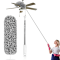 Miniatyrbillede 1 af 5: Teleskopisk støvkost, ekstra lang 254 cm, mikrofiber støvkost med bøjelig hjørnekost