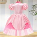 Miniatyrbild 4 av 5: Peach Princess Klänningsset med Tillbehör för Flickor - Redo för Cosplay A 120