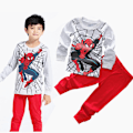 Miniatyrbild 1 av 2: Bomulls pyjamas för pojkar, långärmad, tecknat set för barn, babykläder för hemmet, Spiderman Captain America 14 110cm