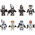 Miniatyrbild 1 av 5: 8 st Star Wars minifigur Clone Wars Bad Batch Captain Rex Commander Cody