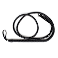 Miniatyrbillede 4 af 5: 1,9M Bull Whip Læder og Ruskind Flettet Hestepiske (Sort)