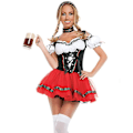 Miniatyrbillede 1 af 4: Karneval Oktoberfest Dirndl Kostume Tyskland Øl Pige Taverna Pige Tjener Outfit Cosplay Jul Fancy Festkjole L