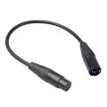 Miniatyrbillede 3 af 5: Sort 5-polet XLR-han-stik til 5-polet XLR-hunstik lydkabeladapter Xk1075 0,3 m