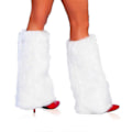 Miniatyrbilde 1 av 4: Fuzzy Legwarmere for Kvinner og Jenter - Vintervarme Bootskaftdeksler - Julekostymefesttilbehørsett White