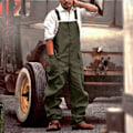 Miniatyrbilde 2 av 5: Herrebukser Retro Herre Cargobukser Nye Løse Og Store Størrelser Avslappede Overalls Gray M