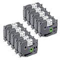 Miniatyrbild 1 av 5: 10-pack P Touch Label Maker-tejpbyte för Brother Tze-231 Tze-tejp 12mm 0,47 Laminerad Vit
