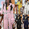 Miniatyrbilde 3 av 5: Vintervarm snødrakt for kvinner, friluftsbukser, skikostyme, vanntett jumpsuit White 3Xl