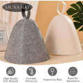 Miniatyrbilde 2 av 5: Badstuehatt, 2stk Filt badstuehatt, badstuehatt for menn og damer, badstuetilbehør Filthette Badstuhette Dusjhette for badstuebad Gray and White