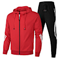 Miniatyrbillede 1 af 2: Ny hoodie europæisk og amerikansk sports herre forår og efterår fritidstøj dragt lynlås cardigan jakke Red M