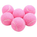 Miniatyrbillede 1 af 5: 6 stk. pakke med lyserøde tennisbolde, slidstærke, elastiske træningsbolde, 66 mm, til damer, begyndere, øvelse