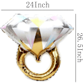 Miniatyrbillede 2 af 6: 2 stk. Diamant Ring Aluminium Ballon, Bryllup Brudebruser Ægteskab Forlovelsesfest Tilbehør