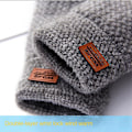 Miniatyrbillede 3 af 5: Vinter Alpaca Uld Fingerless Handsker Til Varme Mænd Strikket Halv Finger Handsker only 1 hook