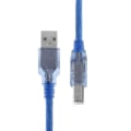 Pikkukuva 2 / 5: Nopea läpinäkyvä sininen USB 2.0 -tulostinkaapeli tyyppi A uros tyyppi B uros Duaf-f 2.6m