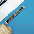 Miniatyrbillede 4 af 5: Til Samsung Galaxy Watch 5 40 mm / 44 mm / Watch 5 Pro 45 mm Resin urbånd i rustfrit stål med spændearmbånd Leopard Print