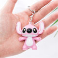 Miniatyrbillede 4 af 4: 1/2 stk Stitch Legetøj Vedhæng Lydende Led Nøglering Par Nøglering Gave Pink 2Pcs