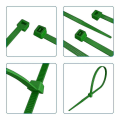 Pikkukuva 2 / 3: Johdinside 200 mm X 4,8 mm, nippuside, Rilsan nylon nippusiteet, nippusiteet 200 mm, vihreä väri, 100 kappaleen pakkaus