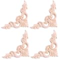4st 8*8cm Träsnidade Hörn Onlay Möbler Heminredning Omålad Applikation
