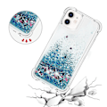 Pikkukuva 4 / 4: iPhone 12 -kotelo, Glitter Liquid Transparent Sparkly Shiny Bling Crystal Clear Flowing Quicksand Cover Tpu Silikon - Sininen